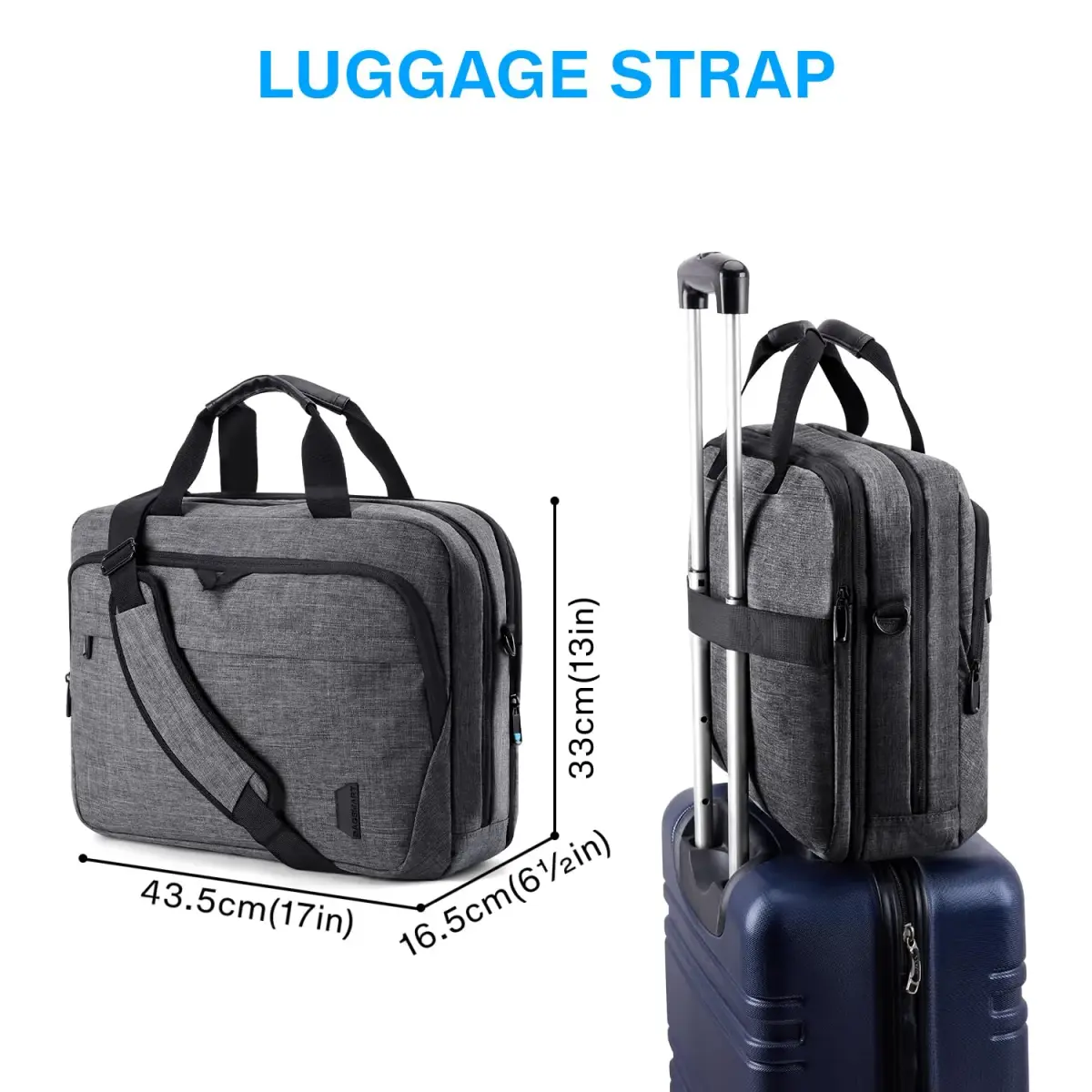 BAGSMART 17.3 Inch Expandable Laptop Briefcase | Water-Resistant Business Travel Bag - view 5