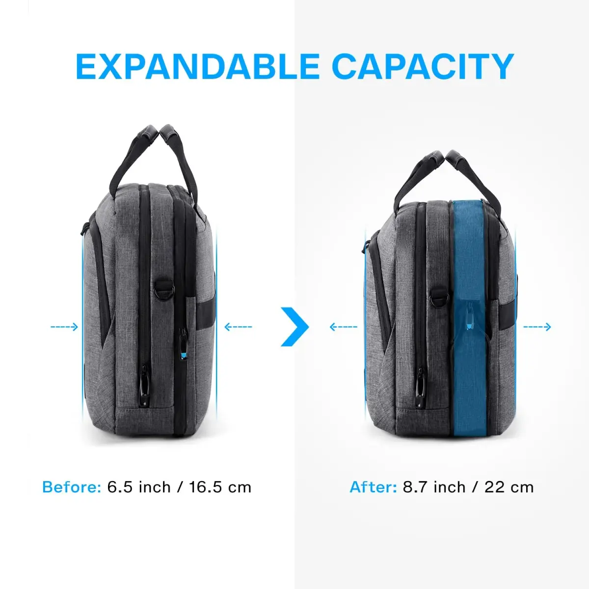 BAGSMART 17.3 Inch Expandable Laptop Briefcase | Water-Resistant Business Travel Bag - view 2