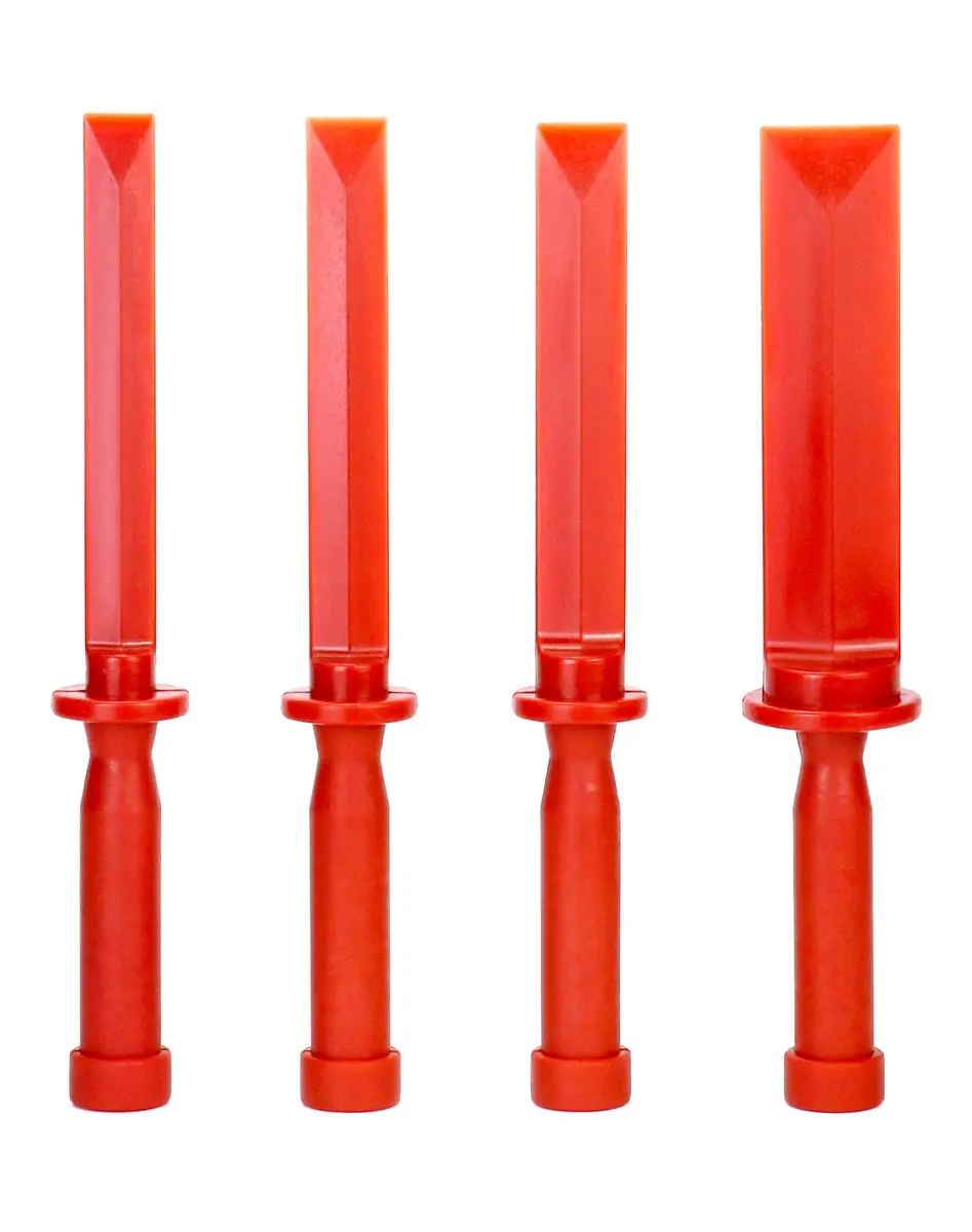 QWORK Plastic Chisel Scraper Set 3/4" 7/8" 1" 1-1/2" | 4-Piece Set for Debris, Adhesives, Film, Paint Removal - main product image