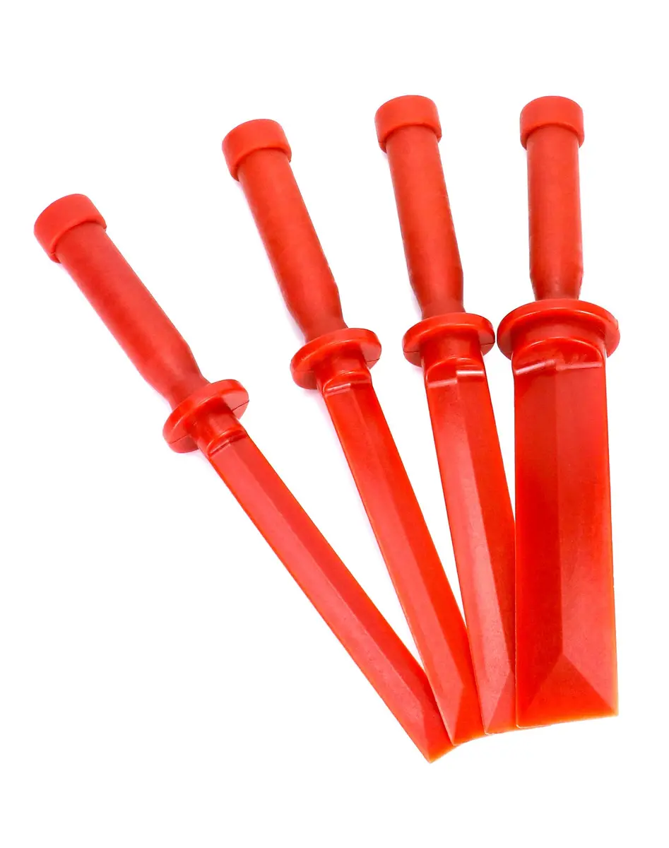 QWORK Plastic Chisel Scraper Set 3/4" 7/8" 1" 1-1/2" | 4-Piece Set for Debris, Adhesives, Film, Paint Removal - view 2