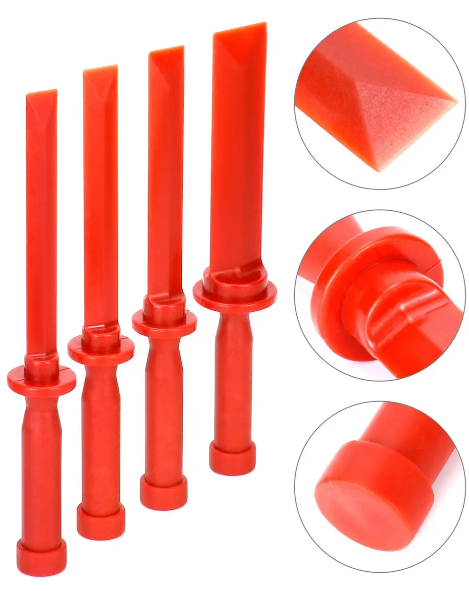 QWORK Plastic Chisel Scraper Set 3/4" 7/8" 1" 1-1/2" | 4-Piece Set for Debris, Adhesives, Film, Paint Removal - view 3