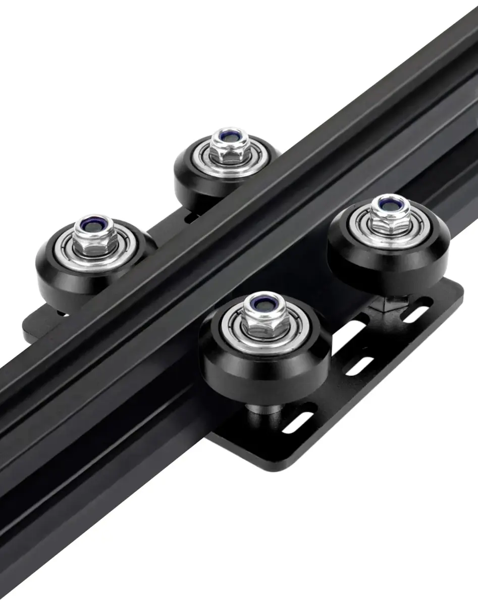 QWORK 2020V V-Wheel Plate Gantry Rod Plate with Wheel, 2 Pack, 65mm X 65mm | Compatible with 2020V Aluminum Extrusion - view 3