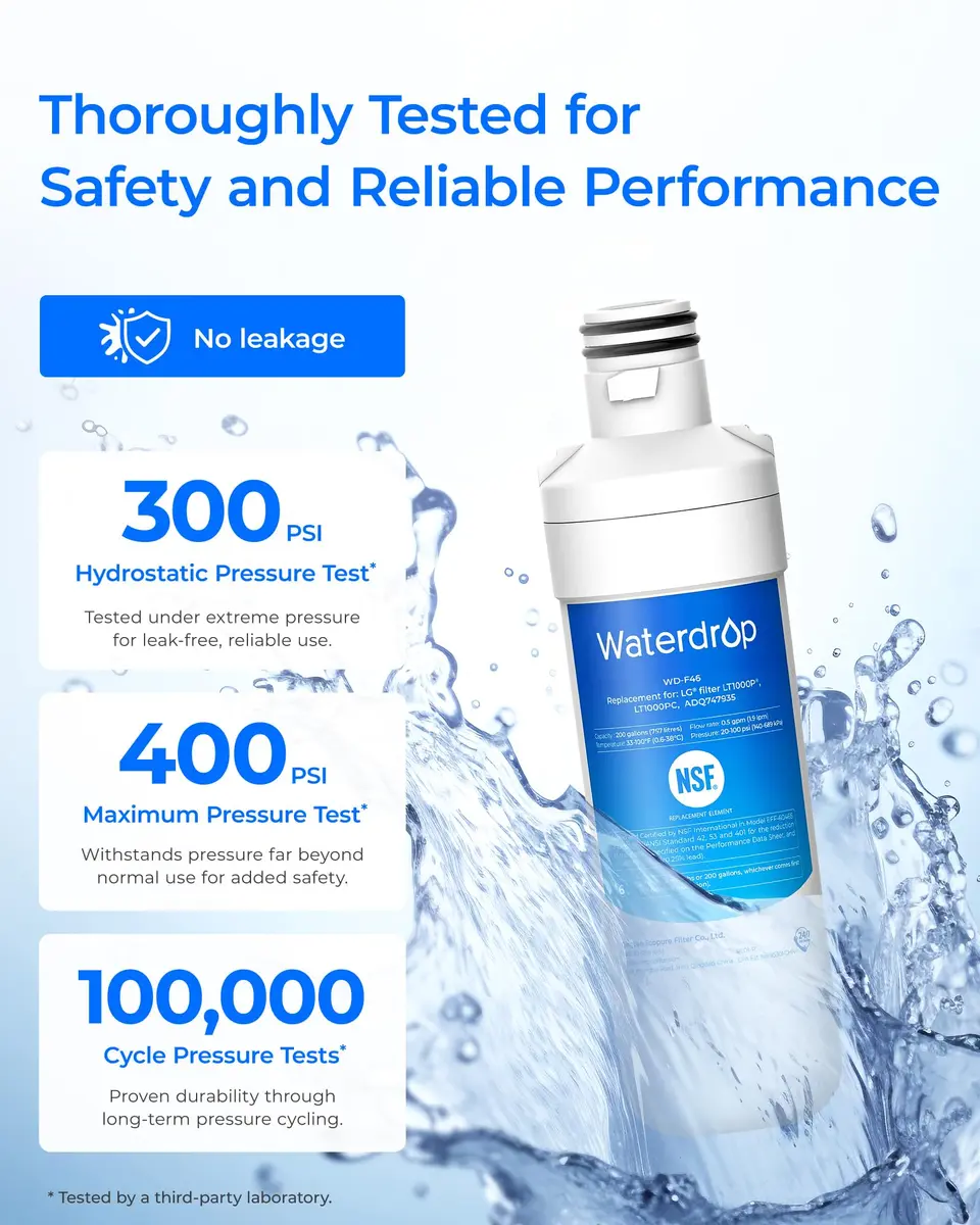 Waterdrop LT1000PC Refrigerator Water Filter and Air Filter 4 Combo | NSF Certified for Pure Water & Air - view 6