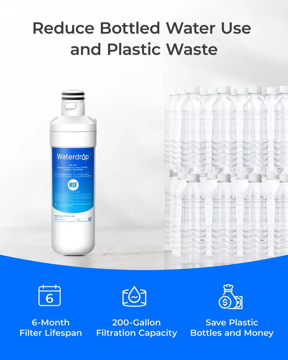 Waterdrop LT1000PC Refrigerator Water Filter and Air Filter 4 Combo | NSF Certified for Pure Water & Air - view 8
