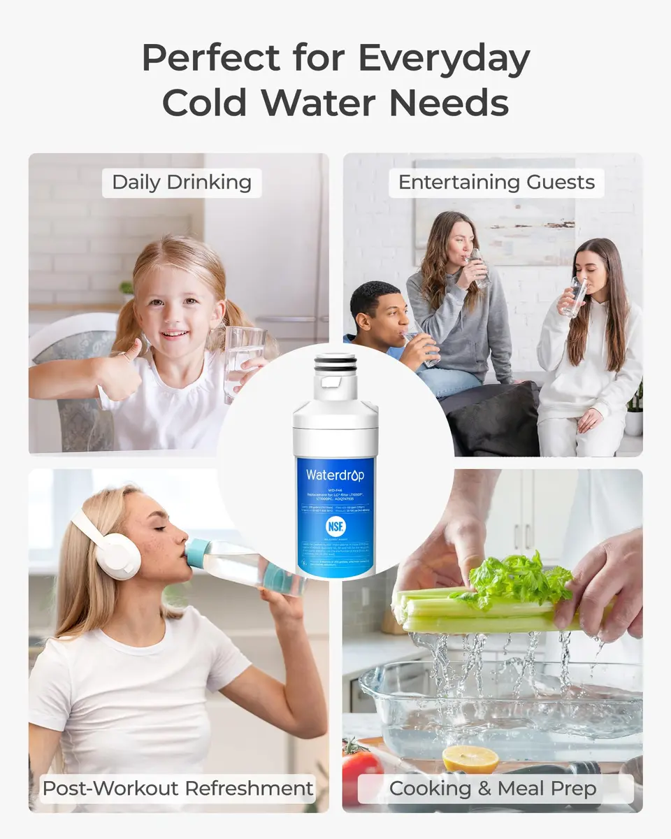 Waterdrop LT1000PC Refrigerator Water Filter and Air Filter 4 Combo | NSF Certified for Pure Water & Air - view 9