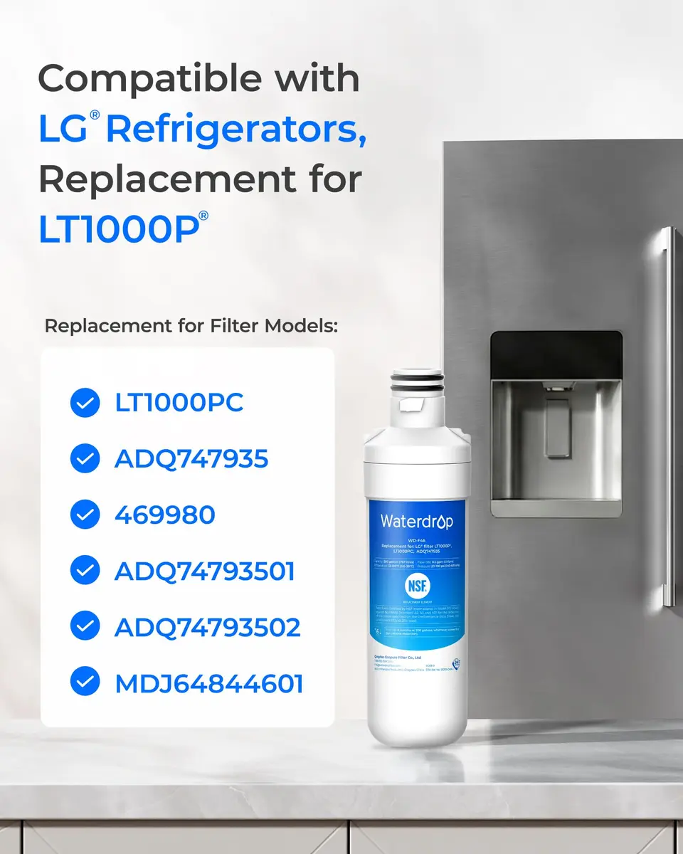 Waterdrop LT1000PC Refrigerator Water Filter and Air Filter 4 Combo | NSF Certified for Pure Water & Air - view 2