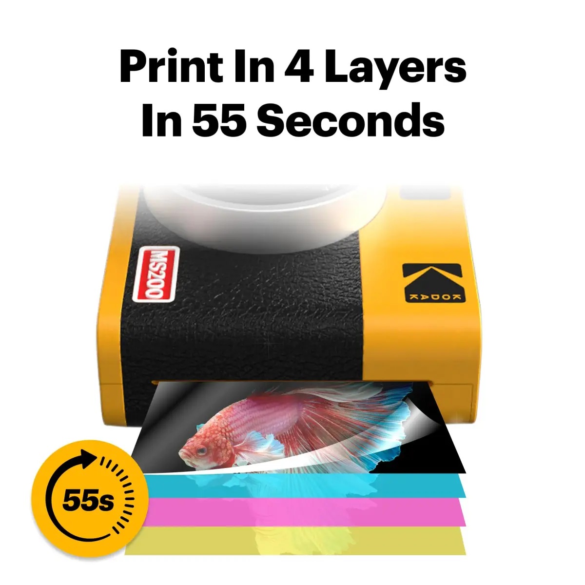 KODAK Mini Shot 2 ERA Instant Camera and Photo Printer Yellow 2-in-1 | 24Bit Color 4PASS Prints - view 4