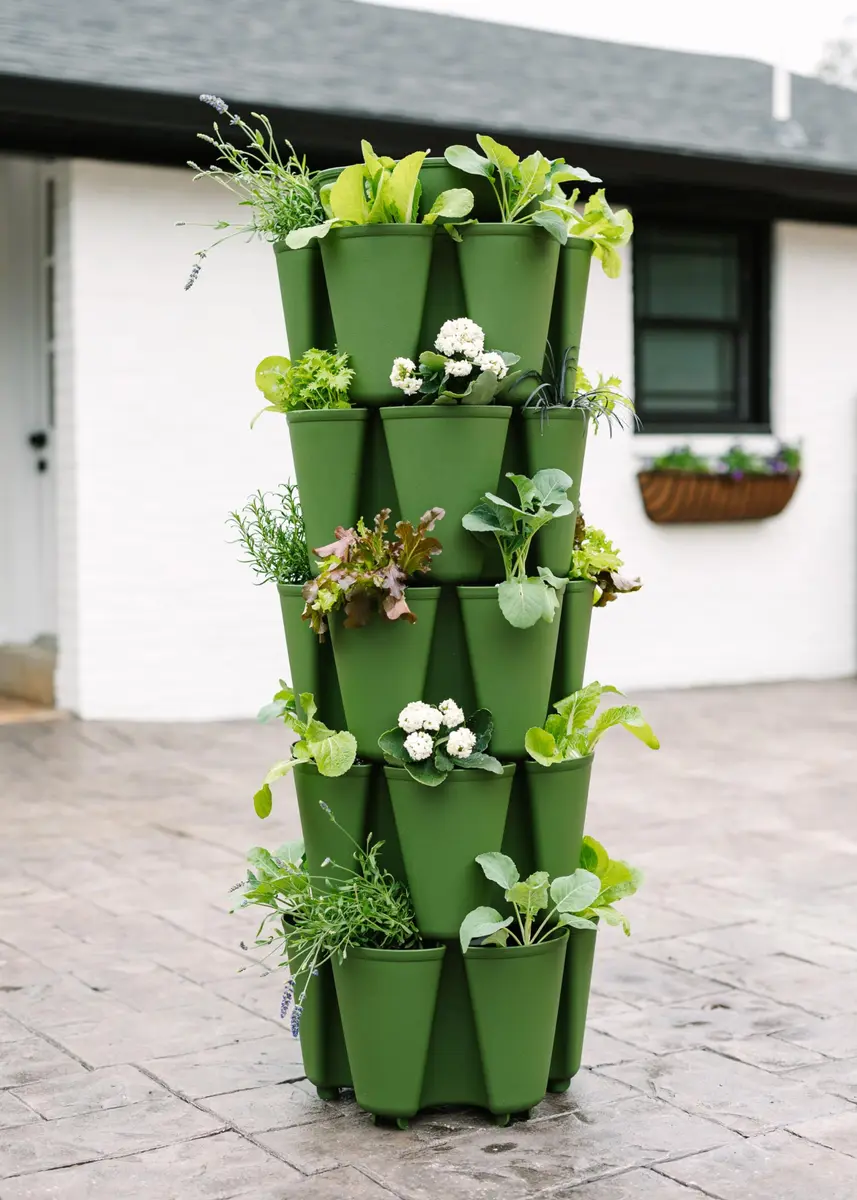 Greenstalk Large 5 Tier Vertical Garden Planter with Watering System | Grow Vegetables, Herbs & Flowers - view 5