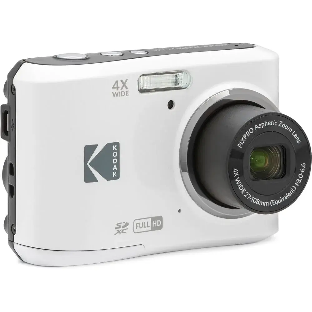 KODAK Pixpro FZ45 Digital Camera Bundle with 32GB Card, Spare Batteries, Case, White | 16 Megapixels, 4x Optical Zoom, Full HD Video - view 3