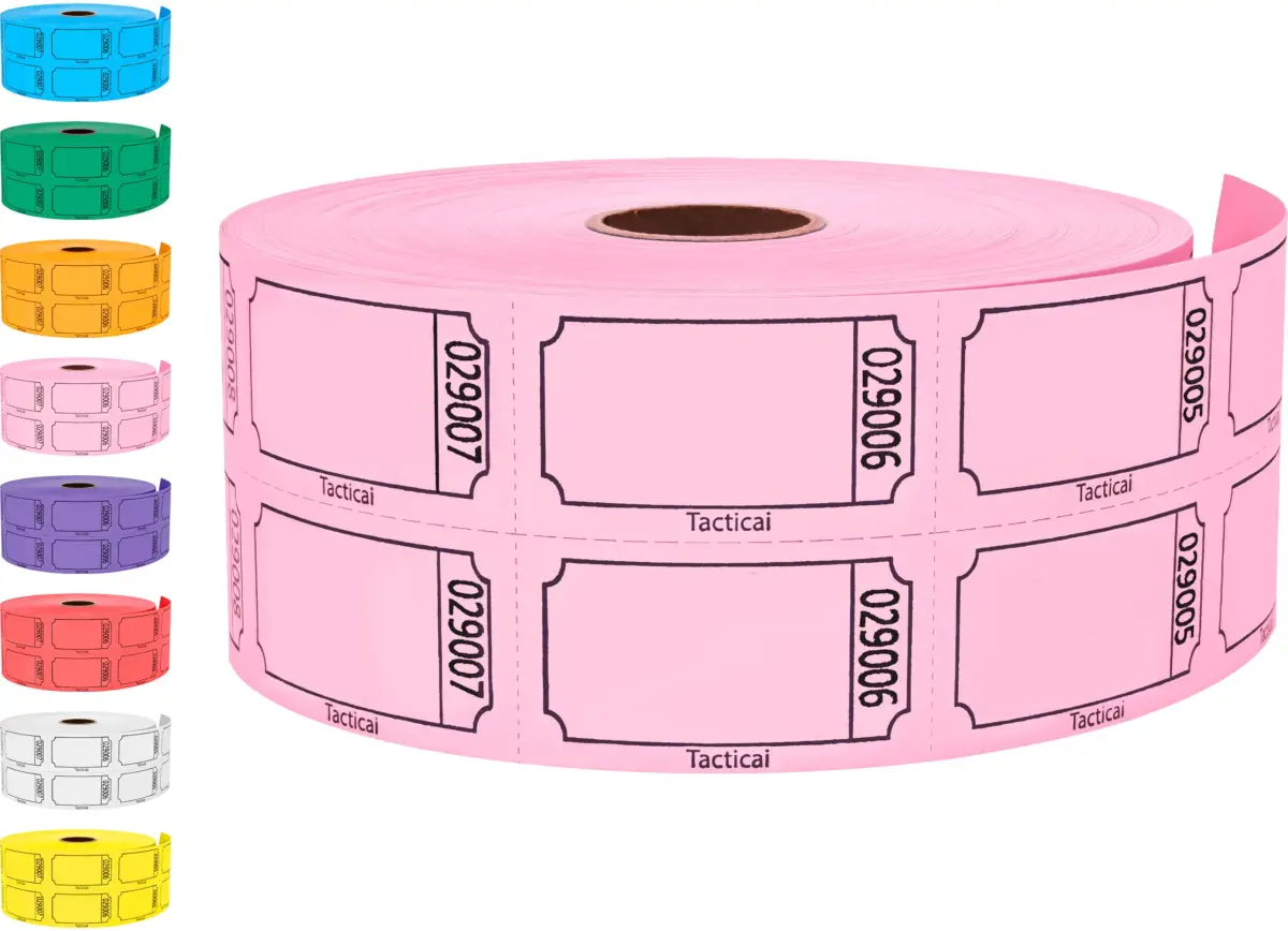 Tacticai Pink Raffle Tickets 1000 Count | Double Roll, 50/50 Event & Fundraiser Tickets - main product image