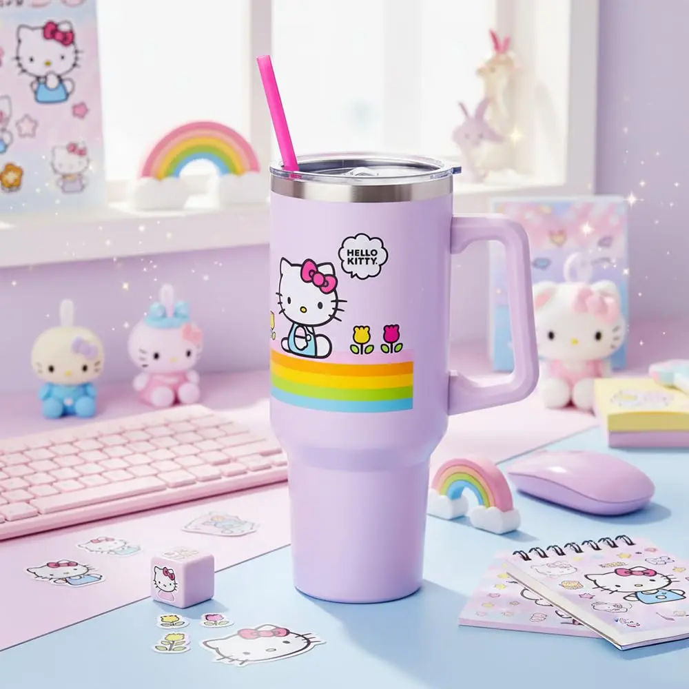 Silver Buffalo Sanrio Hello Kitty Spring Stainless Steel Tumbler 1183ml (40oz) | Keeps Drinks Hot 4 Hrs, Cold 6 Hrs - view 5