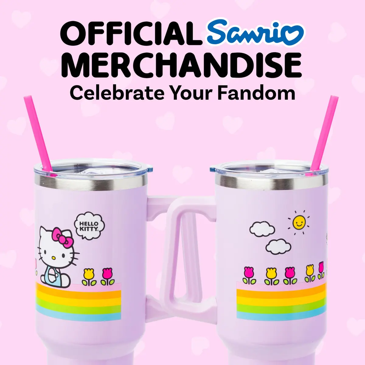 Silver Buffalo Sanrio Hello Kitty Spring Stainless Steel Tumbler 1183ml (40oz) | Keeps Drinks Hot 4 Hrs, Cold 6 Hrs - view 3