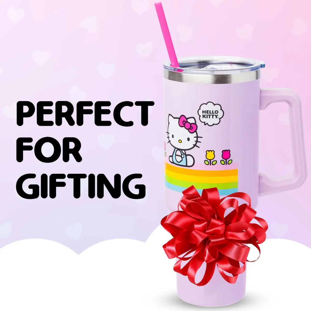 Silver Buffalo Sanrio Hello Kitty Spring Stainless Steel Tumbler 1183ml (40oz) | Keeps Drinks Hot 4 Hrs, Cold 6 Hrs - view 4