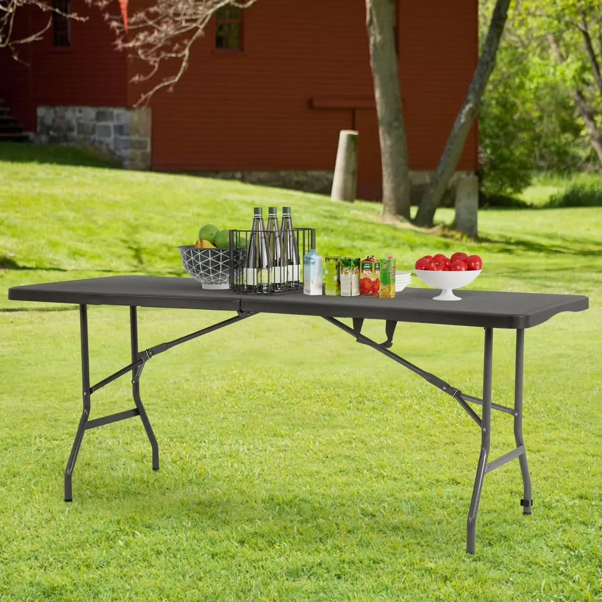 PayLessHere 6FT Folding Table Black | Portable Plastic Table for Indoor & Outdoor Use - view 2