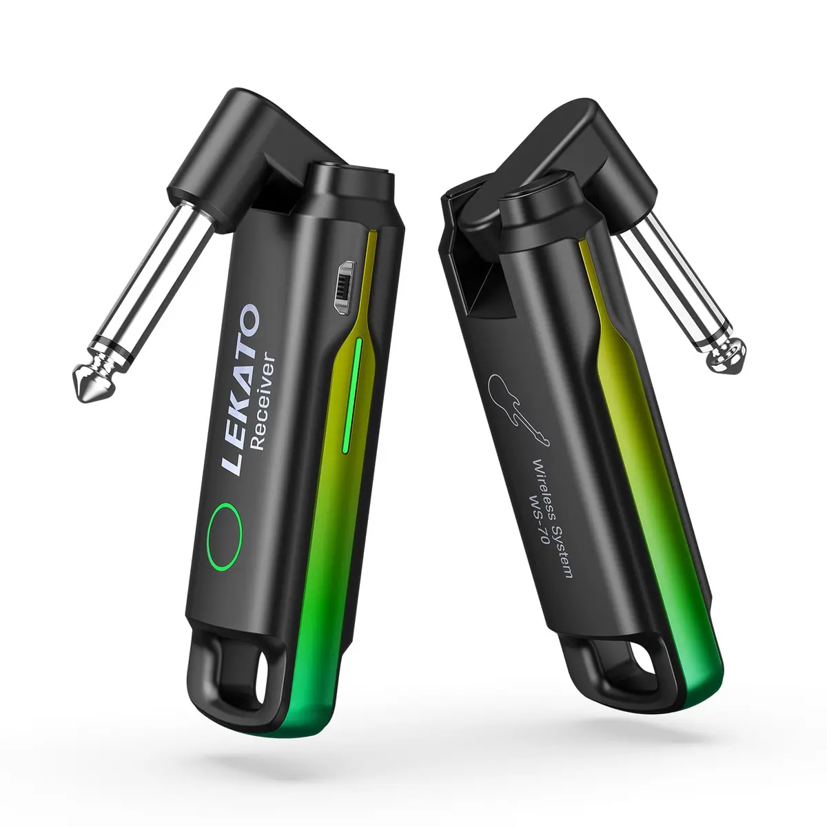 LEKATO UHF Wireless Guitar System with 70 Channels & Rechargeable Battery, Green | Low Latency <3ms - main product image