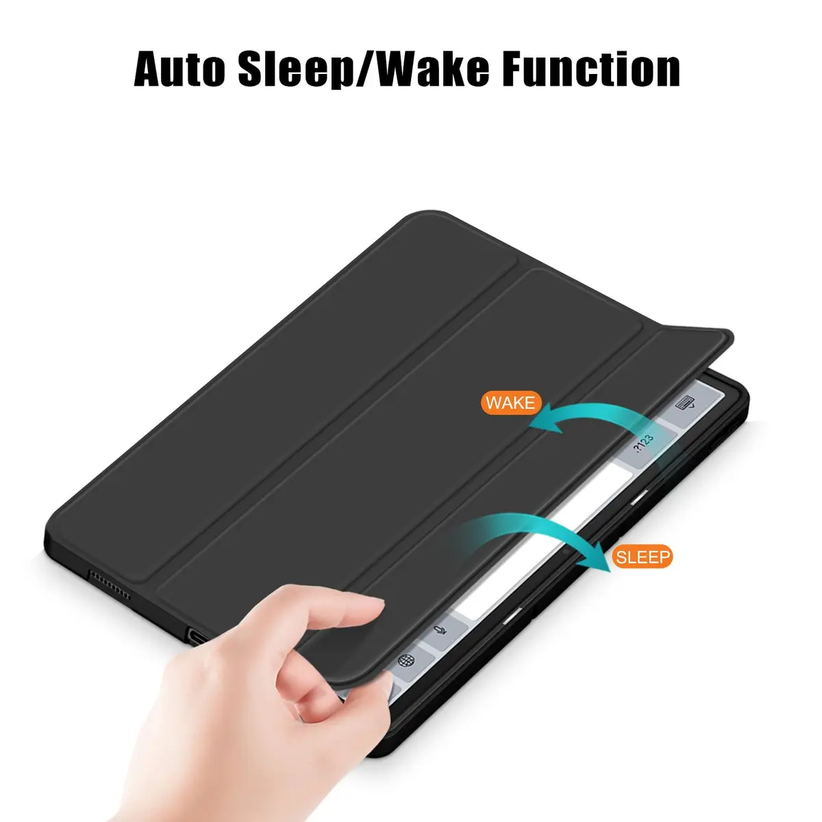 DINGGUAGUA Black Case for Lenovo Tab P12 12.7-inch (321mm) | Slim Smart Folio with Multi-Angle Stand - view 5