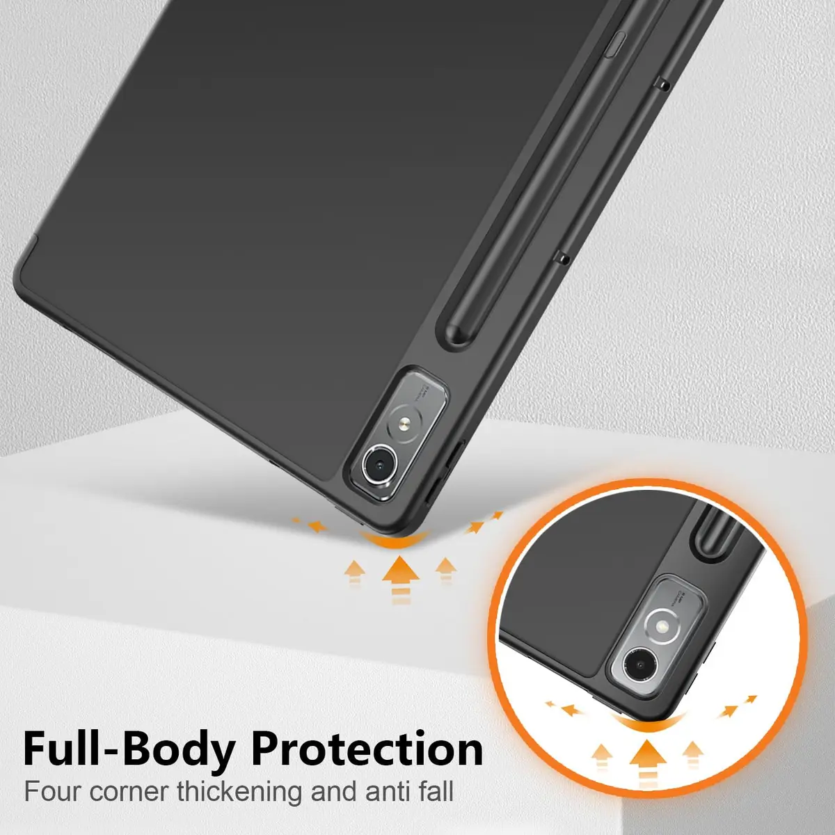 DINGGUAGUA Black Case for Lenovo Tab P12 12.7-inch (321mm) | Slim Smart Folio with Multi-Angle Stand - view 6