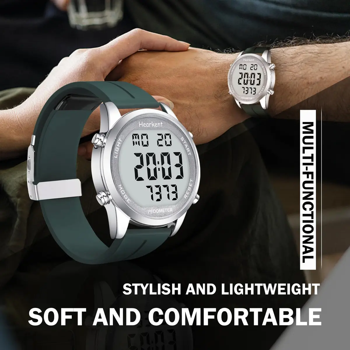 Hearkent Pedometer Watch for Walking for Senior Step Counter Watch | Large Numbers, Waterproof, Simple Control - view 5