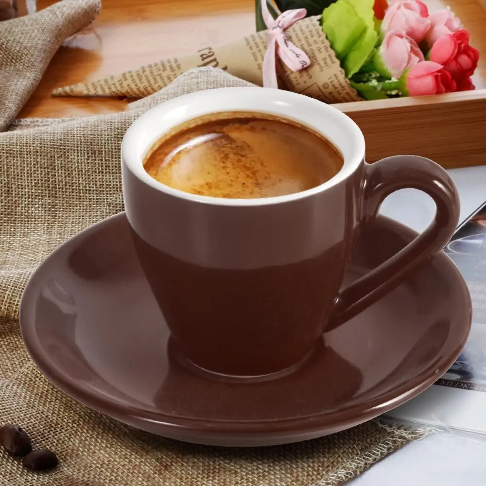 ionEgg Porcelain Espresso Cup with Saucer, 80ml/2.7Oz | Elegant, Durable & Microwave Safe - view 5