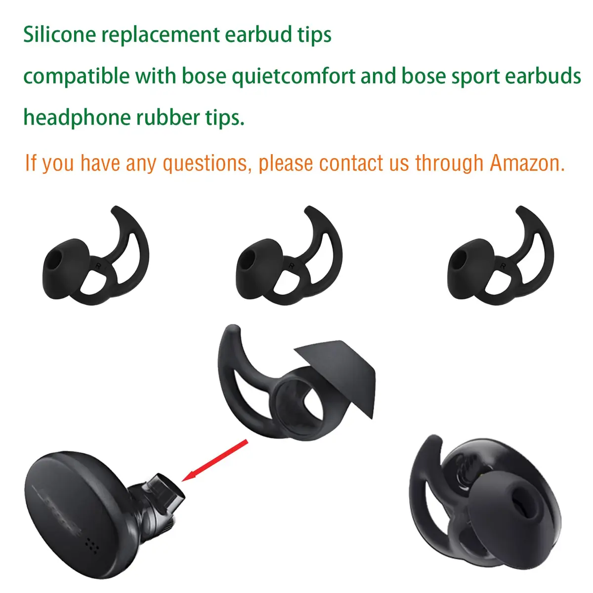 WKYMY Medium Silicone Earbud Tips Compatible with Bose QuietComfort & Sport | Reusable & Water-Washable (70-120 chars) - view 4