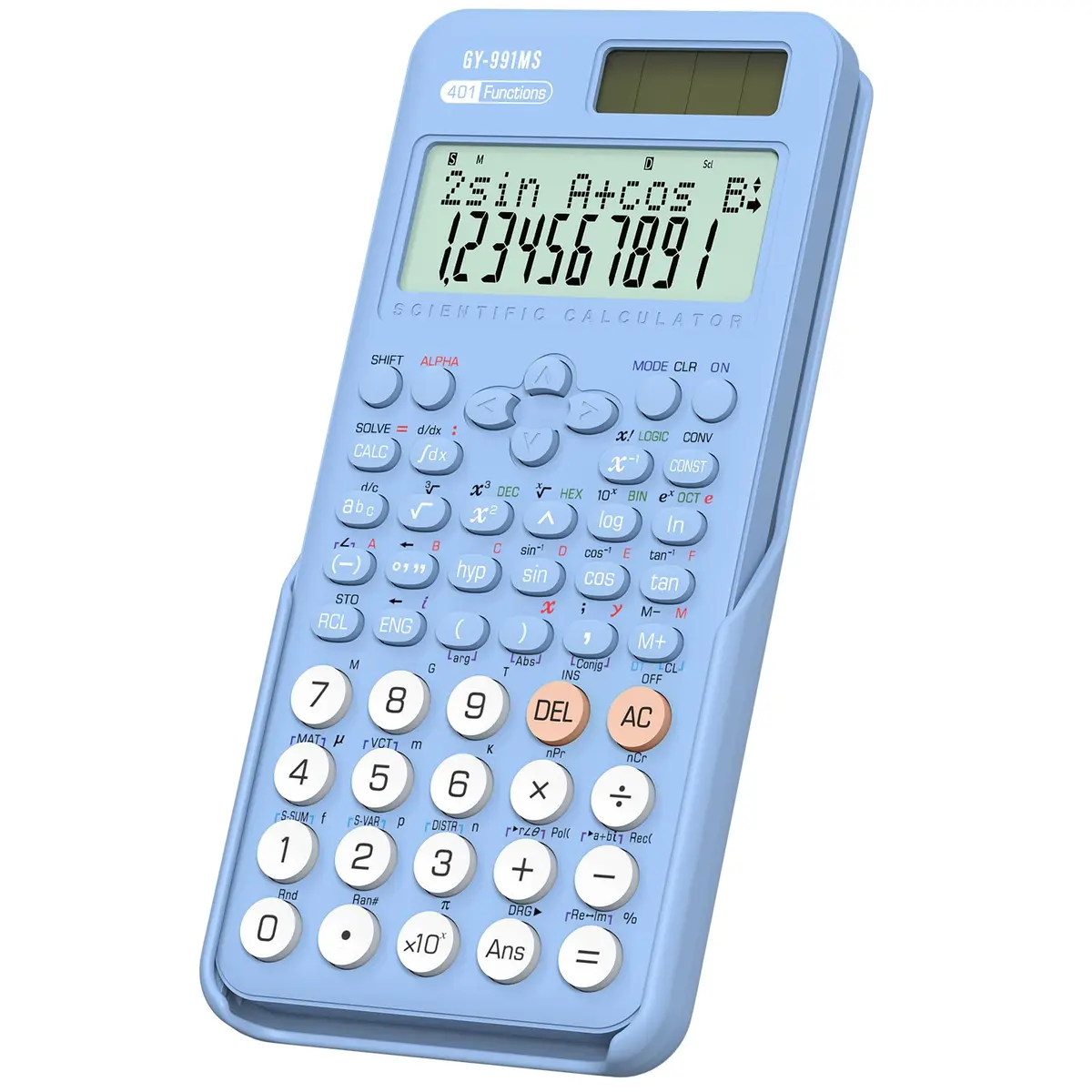 ROATEE 991MS Scientific Calculator 401 Functions | 2-Line Display, Blue, School & College Use - main product image