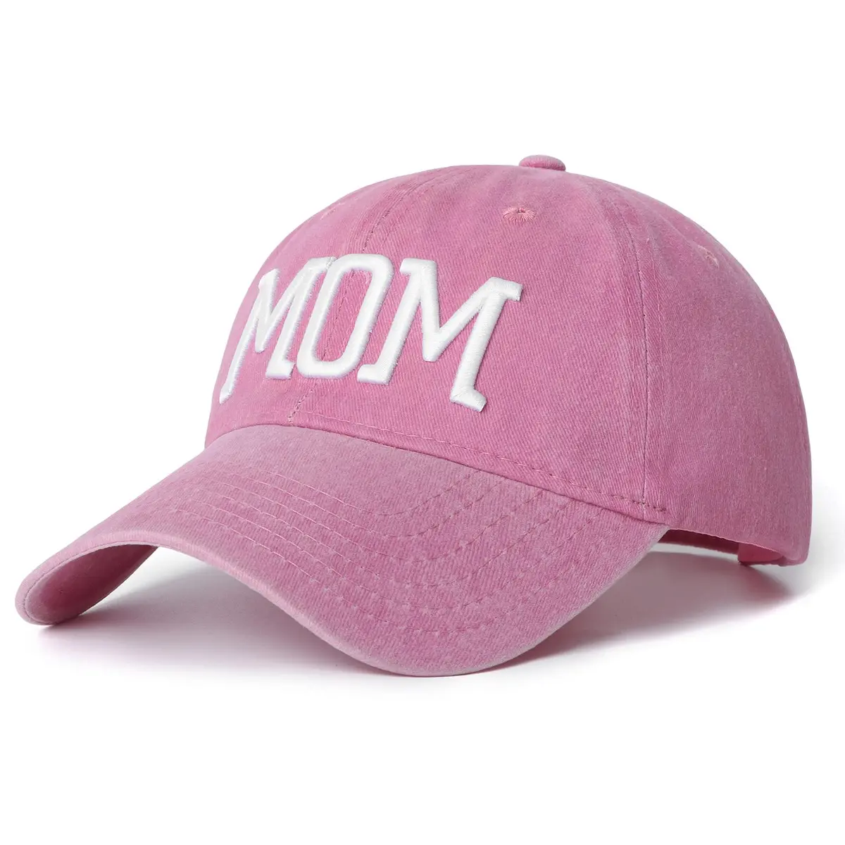 Aeonda Mom Dad Embroidered Baseball Caps Set of 2 Adjustable Cotton Hats | Pigment-Dyed Vintage Style - view 5