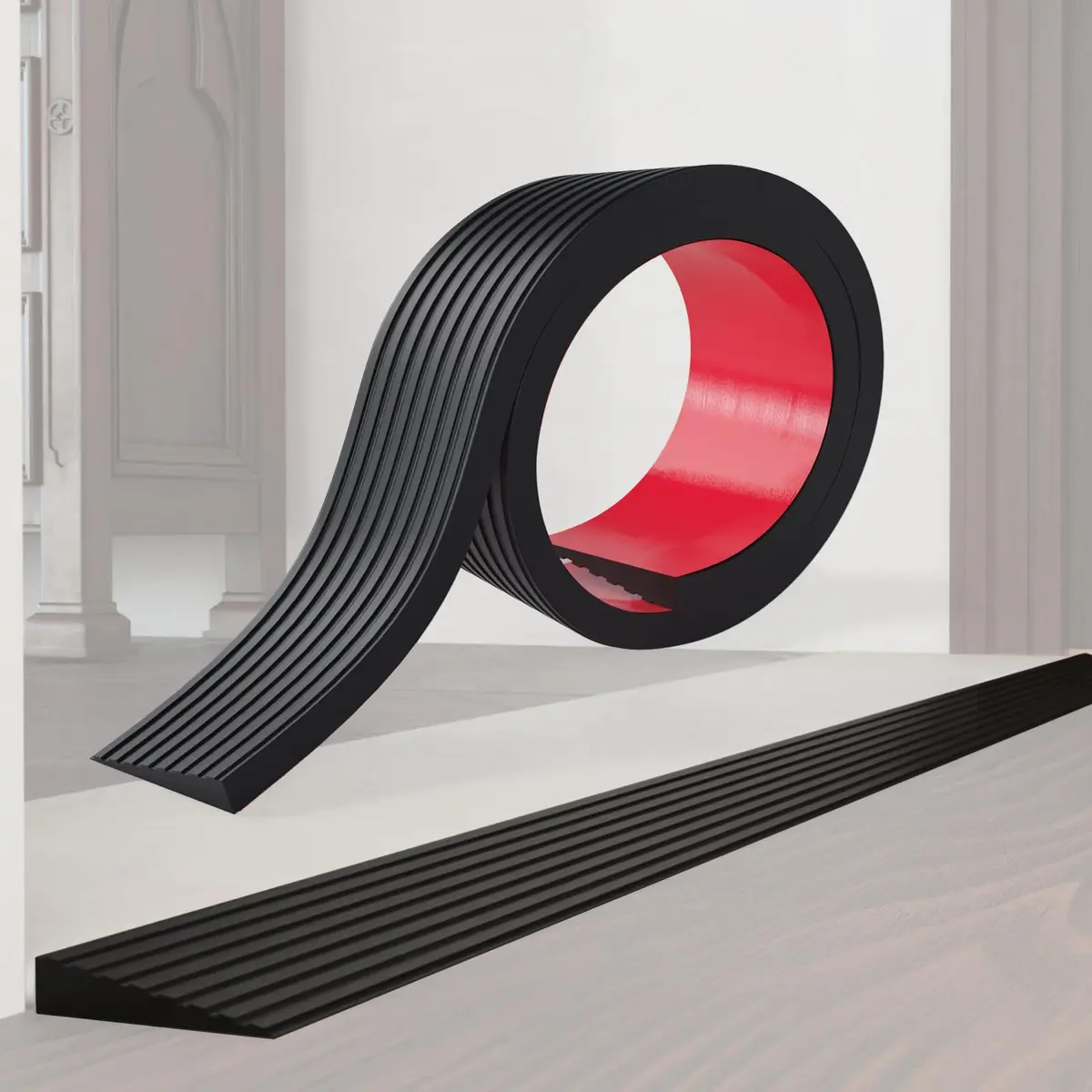 Boiarc Threshold Ramps for Doorways 3/8'' Rise-3.3Ft Long | Rubber Non-slip Threshold Strip - main product image