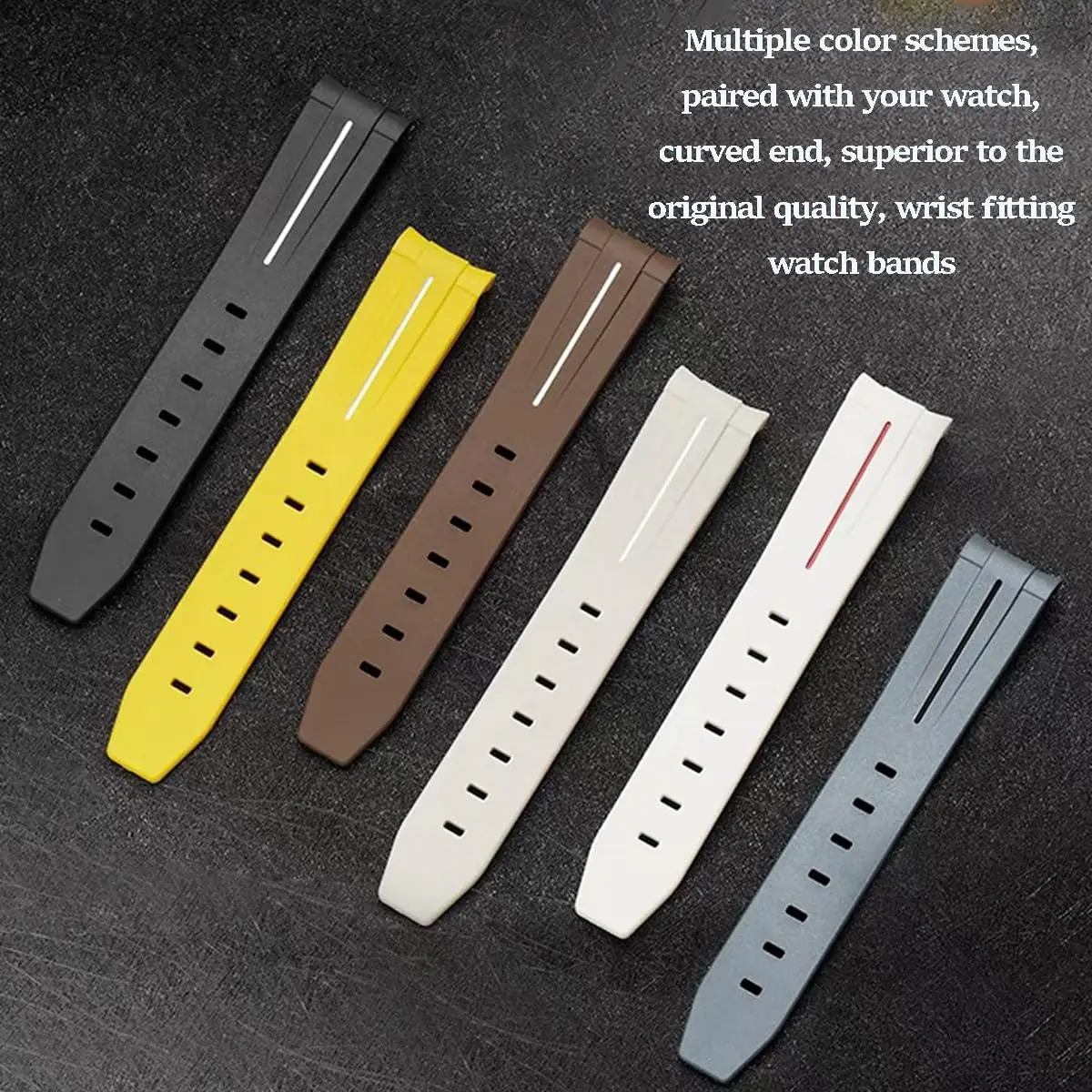 Niziruoup Rubber Strap for Moonswatch Watch, 20mm Curved No Gap Silicone Rubber Band for Men Women - view 6