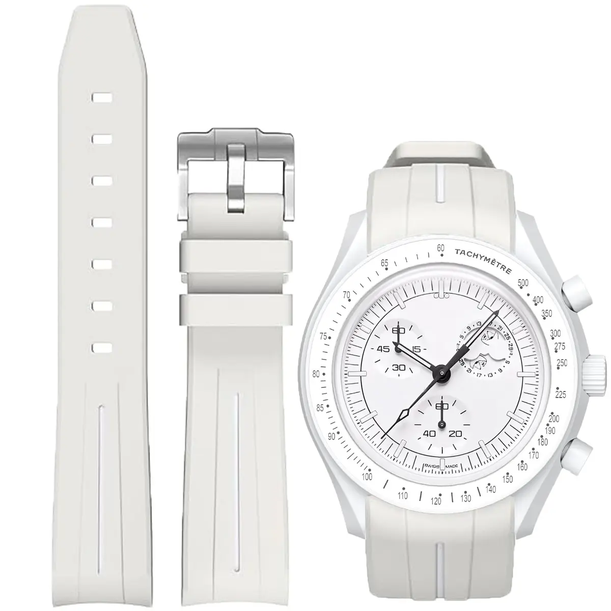Niziruoup Rubber Strap for Moonswatch Watch | Curved No Gap Silicone Band for Men Women - main product image