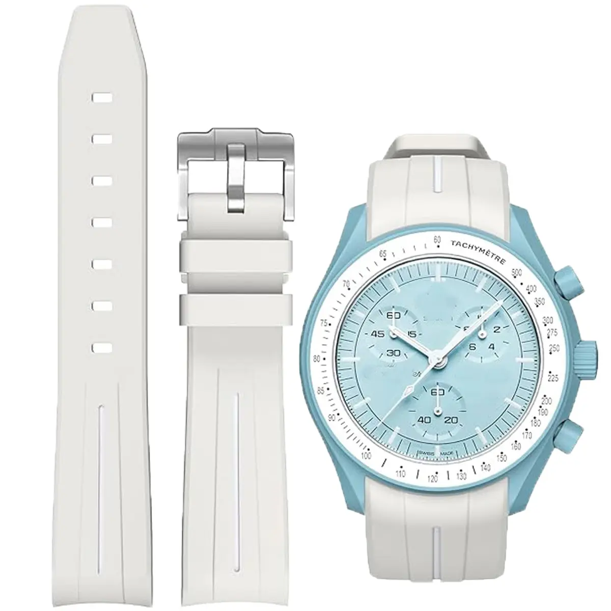 Niziruoup Rubber Strap for Moonswatch Watch | Curved No Gap Silicone Band for Men Women - view 9