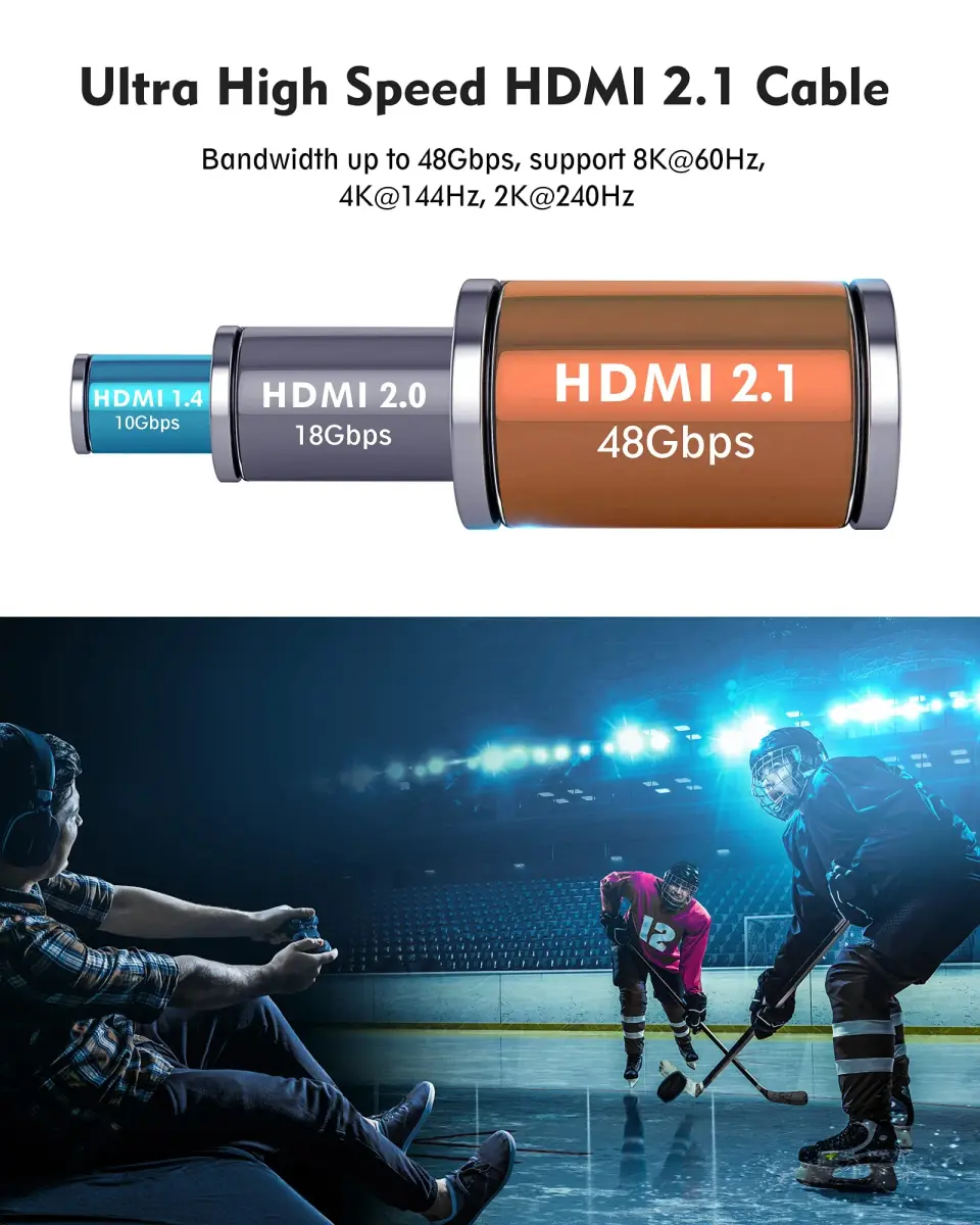 Silkland 8K HDMI 2.1 ARC/eARC Cable 4.9m (15ft) | Supports 4K@120Hz, 8K@60Hz, 48Gbps - view 2
