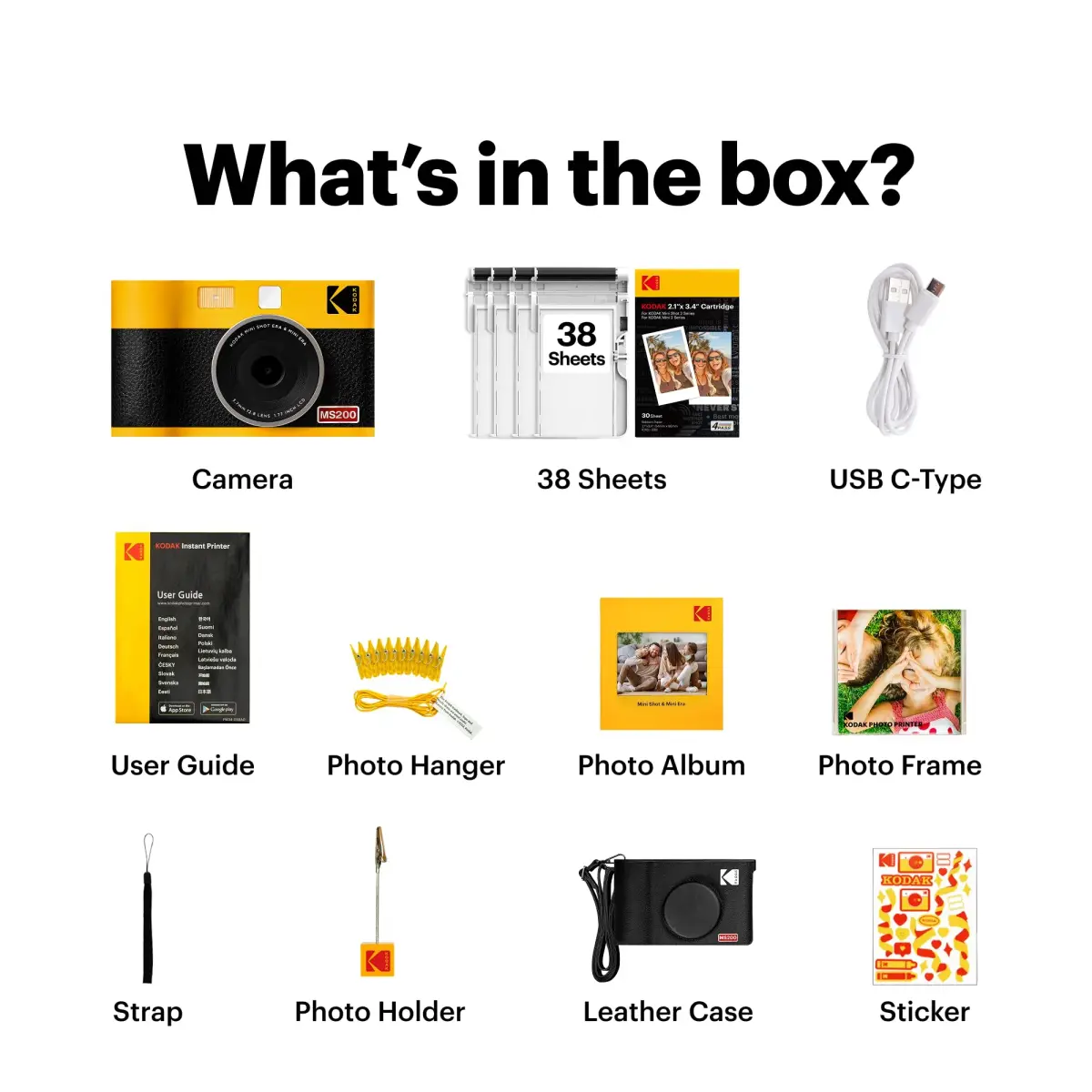 KODAK Mini Shot 2 ERA Instant Camera & Printer Bundle, Black | 2x3" Dye-Sublimation Prints - view 8