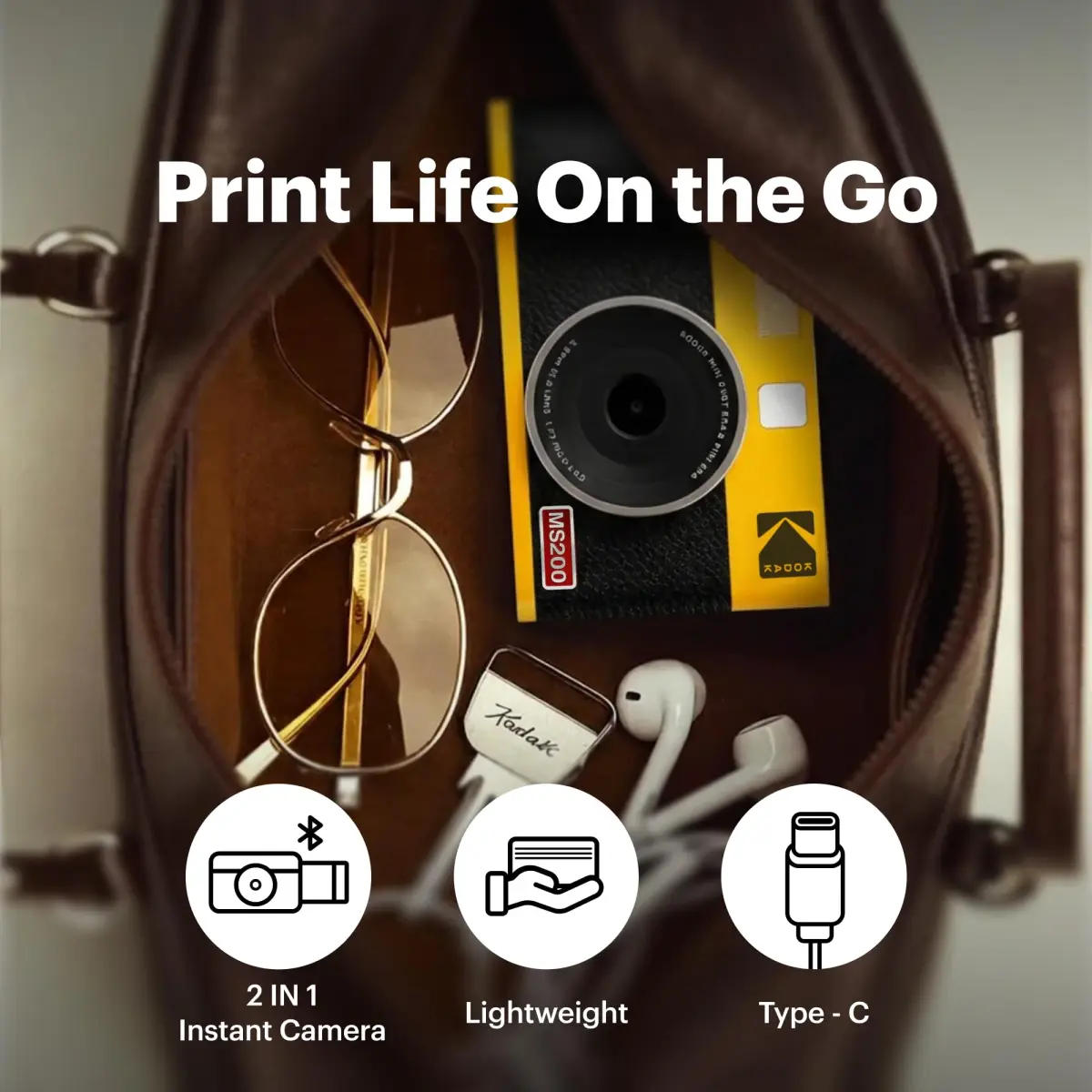 KODAK Mini Shot 2 ERA Instant Camera & Printer Bundle, Black | 2x3" Dye-Sublimation Prints - view 9
