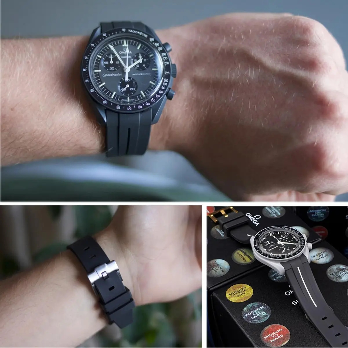 Niziruoup Rubber Strap for Moonswatch Watch | Curved No Gap Silicone Band 20mm - view 5