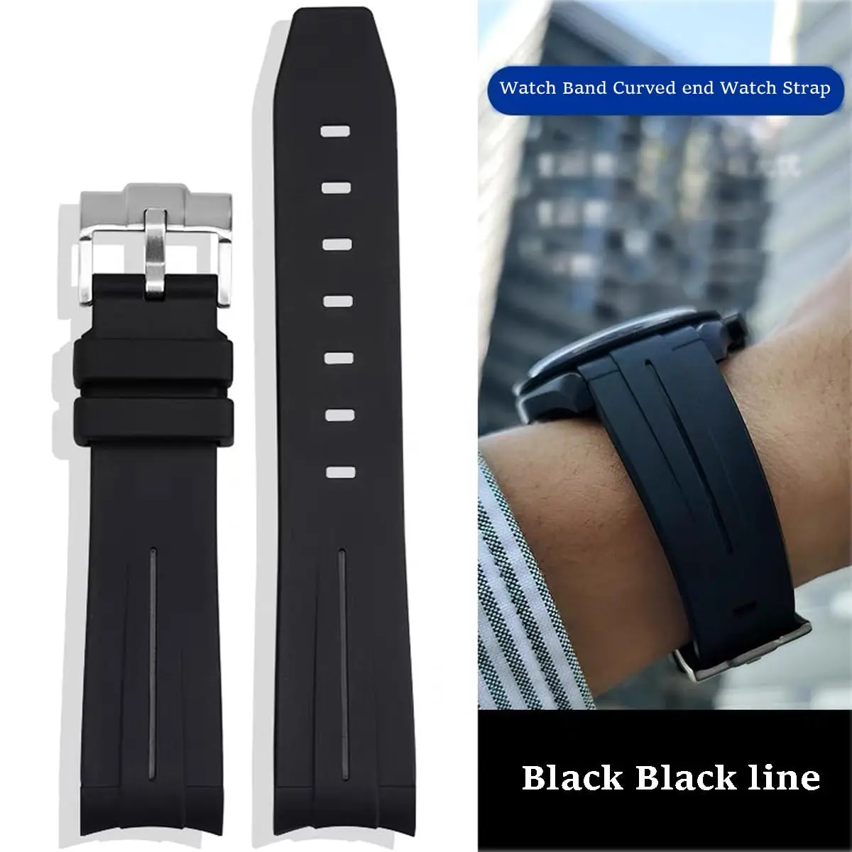 Niziruoup Rubber Strap for Moonswatch Watch | Curved No Gap Silicone Band 20mm - view 4