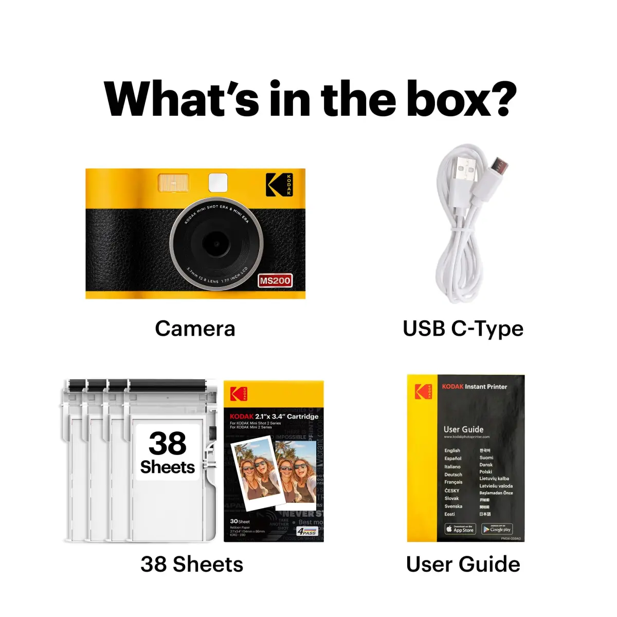 KODAK Mini Shot 2 ERA Instant Camera & Photo Printer 2x3" (Black, 38 Sheets) | Genuine 4PASS Dye-Sublimation Printing - view 7