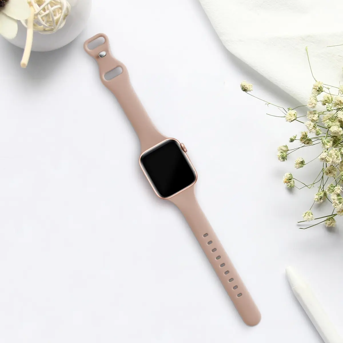 Drimobiuty Slim Thin Silicone Sport Watch Band Compatible with Apple Watch Series 1-11, Ultra, SE 38mm-49mm | Water-Resistant, Breathable, Water Resistant - view 2