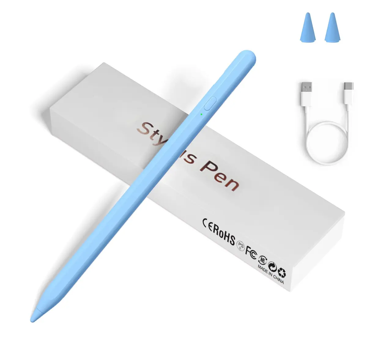 JXYHMY Universal Stylus Pen for Touch Screens, Fine Point iPad Pencil with Magnetic Adsorption & Power Display, Blue | Compatible with iPhone, iPad, Android - main product image