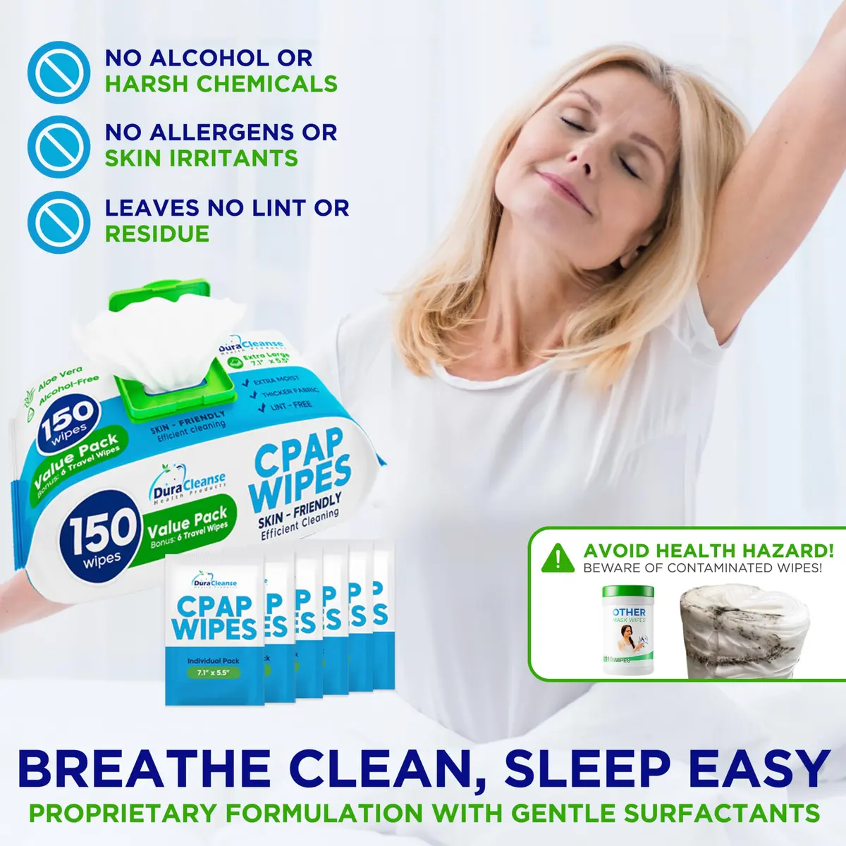 Dura Cleanse Bulk CPAP Cleaning Wipes XL Moist for Masks & Hoses 624 Count (Pack of 4) | Quick Daily Clean No Soaking - view 5