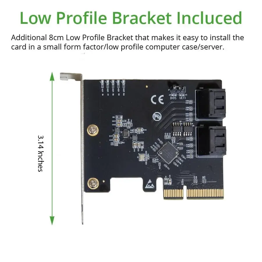IO CREST 4 Port SATA III PCI-e x2 RAID Expansion Card - view 5