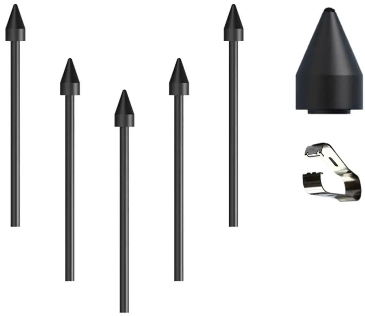 JMBTQ Soft S Pen Tips Nibs Replacement for Samsung Galaxy Tab S7/S7 Plus/S7 FE Stylus S Pen (5-Pack, Black, 0.7mm) - main product image