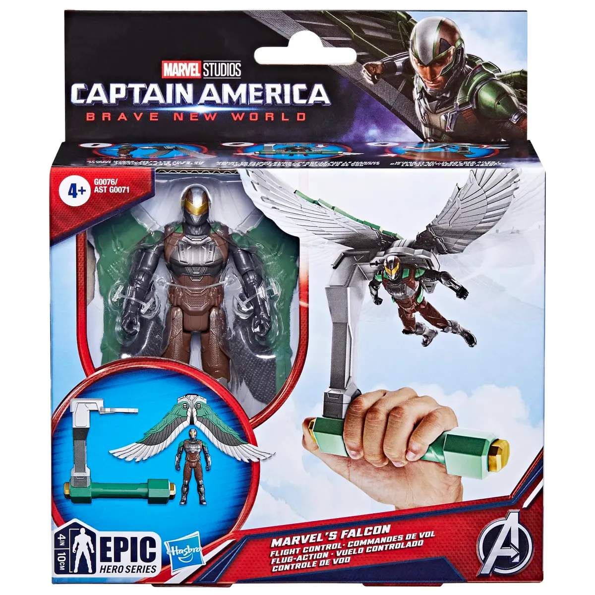 Marvel Epic Hero Series Captain America Falcon Flight Control Action Figure 10 cm (4-inch) | ASTM-Tested Toy Figure - view 2