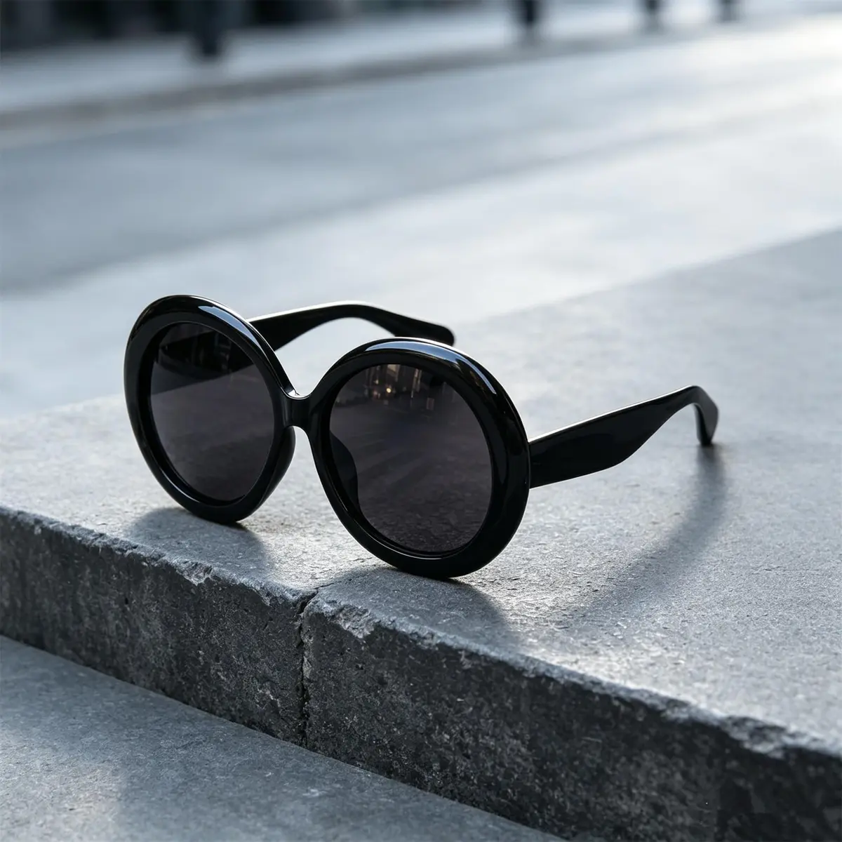 ADE WU Oversized Round Sunglasses for Women,Black Frame | 75mm UV400 Big Circle Shades - view 3