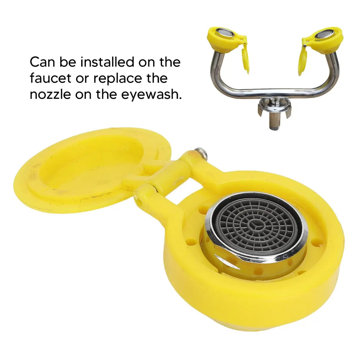 Pomya Eye Wash Spray Nozzle | Stainless Steel, Gentle Water Flow, Easy Install, Industrial & Lab Use - view 3