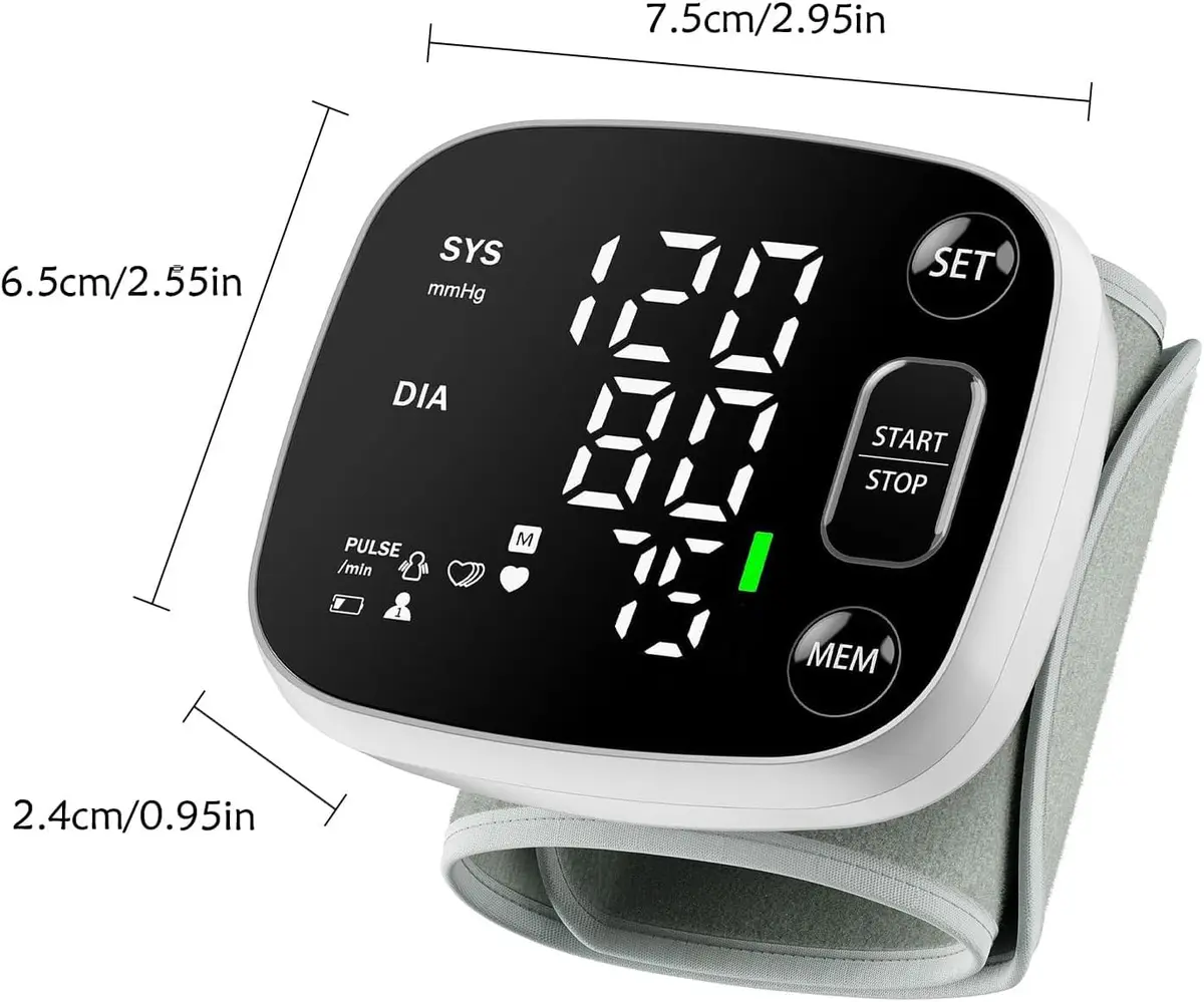 Oklar Automatic Wrist Blood Pressure Monitor | FDA Cleared Rechargeable BP Machine with Voice Broadcast & Dual User Mode - view 8