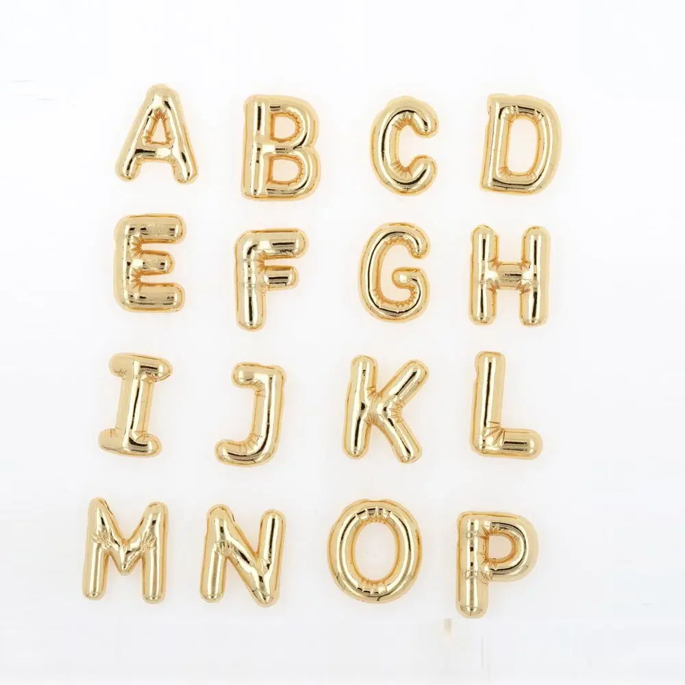 DIOWUS Bubble Letter Necklace for Women, 18k Gold Plated, Alphabet Pendant, 40.6-81.3cm | Stylish Gift - view 3