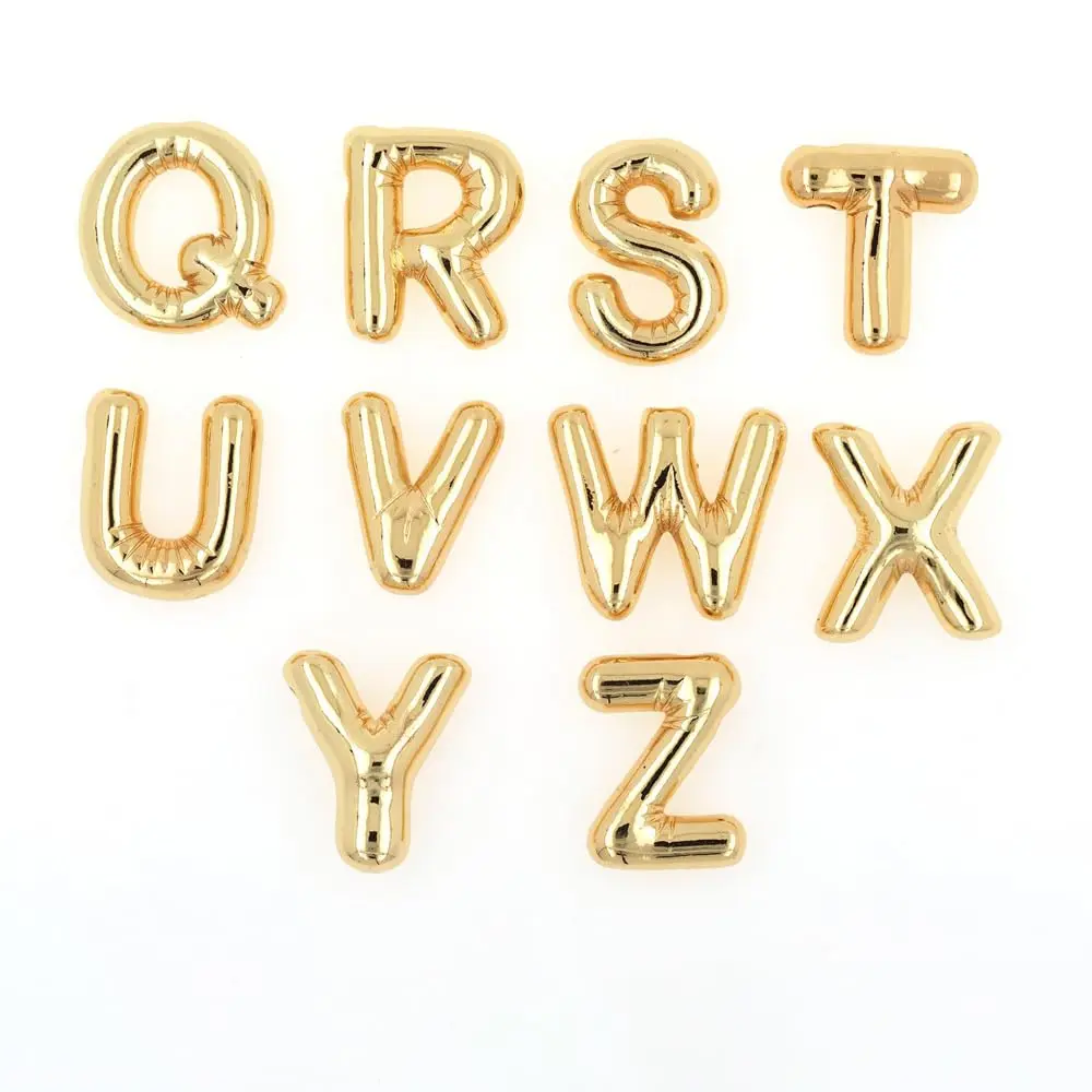 DIOWUS Bubble Letter Necklace for Women, 18k Gold Plated, Alphabet Pendant, 40.6-81.3cm | Stylish Gift - view 4