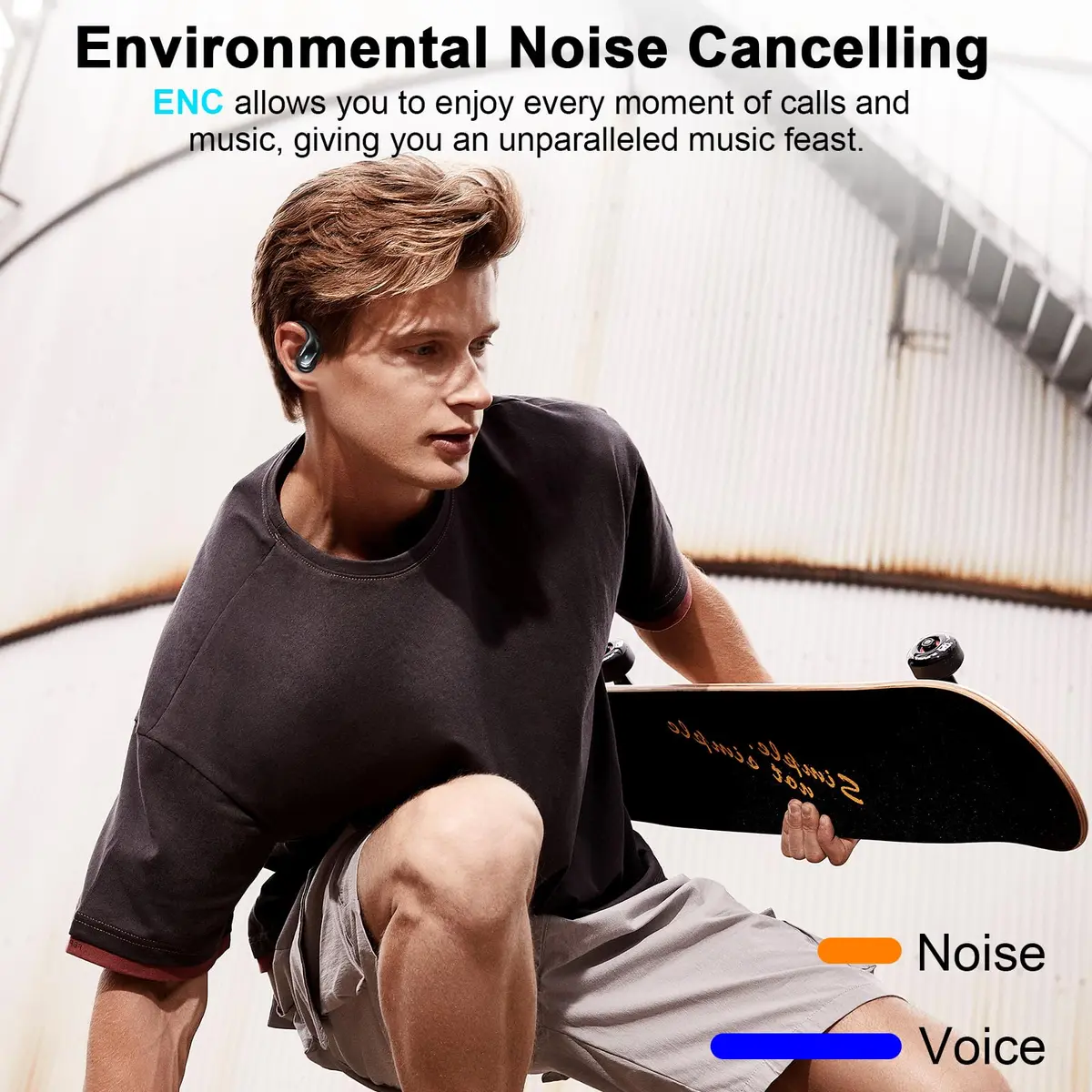 Ltinist Wireless Earbuds with Earhooks, 75Hrs Playtime, IP7 Waterproof, ENC Noise Cancelling, Bluetooth 5.4, Deep Bass (Black) - view 5