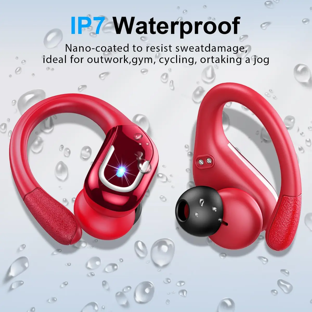 Ltinist Wireless Earbud 75Hrs Bluetooth 5.4 Waterproof IP7 Earphones with ENC Noise Canceling Mics, Deep Bass, Earhooks for Android, iOS, Workout, Gym - view 5