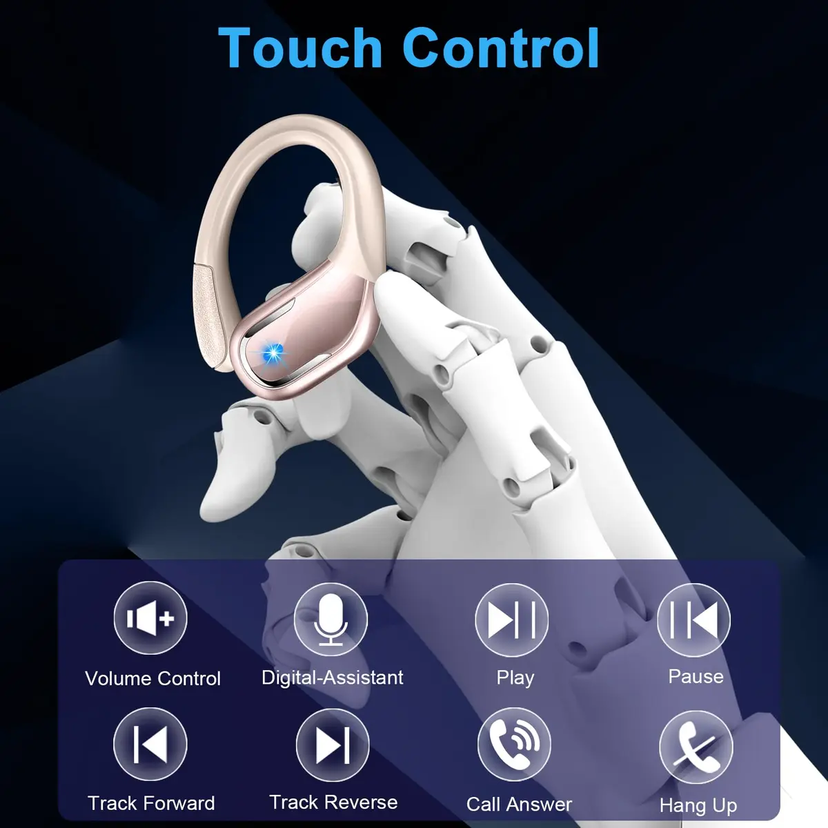 Ltinist Wireless Earbud with Bluetooth 5.4, 75H Playtime, Waterproof IP7, ENC Noise Canceling Mic, Rosegold - view 7